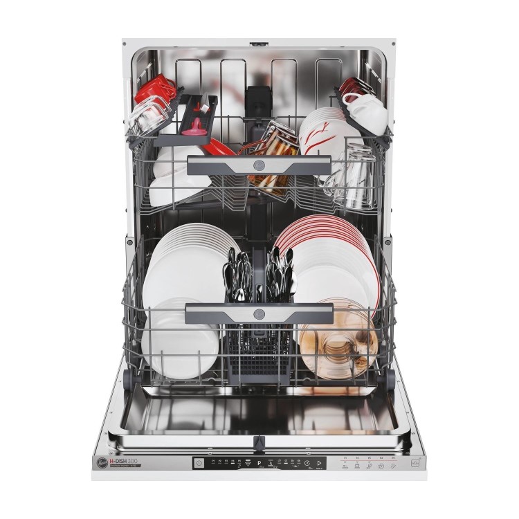 Hoover H-Dish 300 Integrated Dishwasher - Smart Wi-Fi, Silver control panel