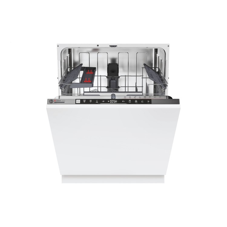 Hoover H-DISH 500 Integrated Dishwasher - Smart Wi-Fi, C-Rated, Black and Silver control panel