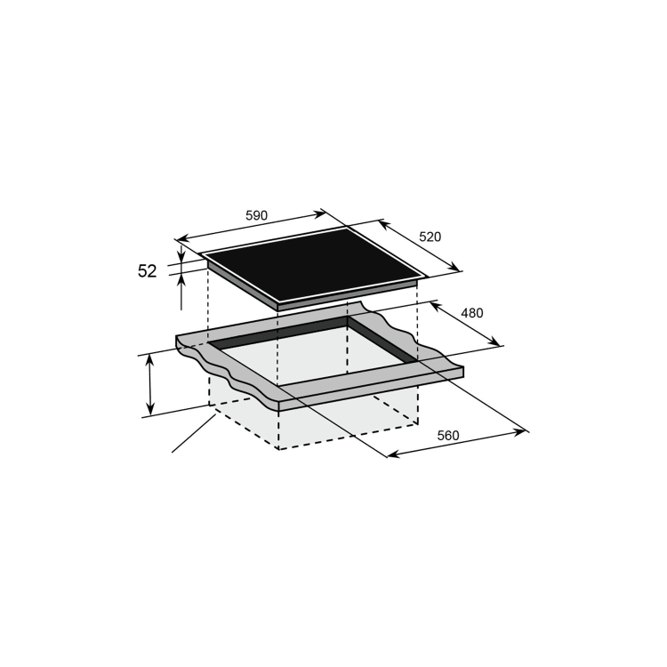 Refurbished Hoover HI642BCB 60cm 4 Zone Induction Hob