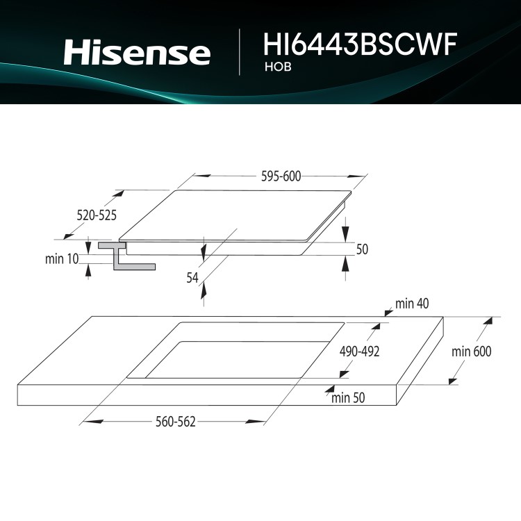 Hisense 60cm 4 Zone Induction Hob with Area Flex
