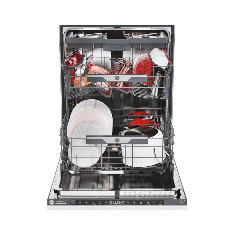 Hoover H-Dish 700 Integrated Dishwasher - Smart Wi-Fi B-Rated Graphite Control Panel