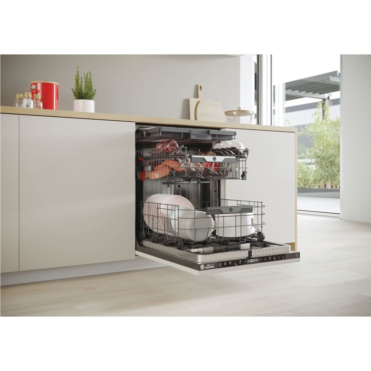 Hoover H-Dish 700 Integrated Dishwasher - Smart Wi-Fi B-Rated Graphite Control Panel