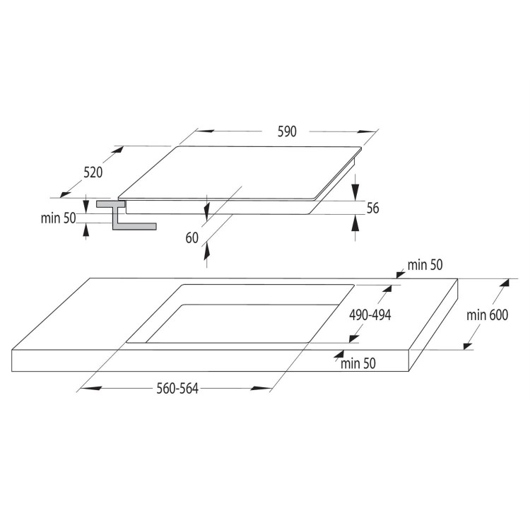 Hisense Hi2 60cm 4 Zone Induction Hob