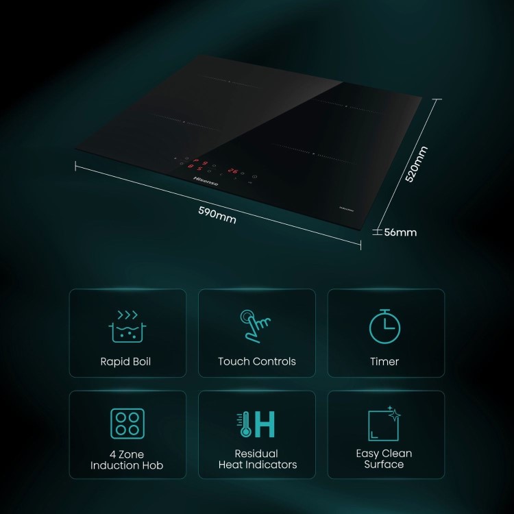 Hisense Hi2 60cm 4 Zone Induction Hob