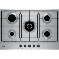 Beko 75cm 5 Burner Gas Hob - Stainless Steel
