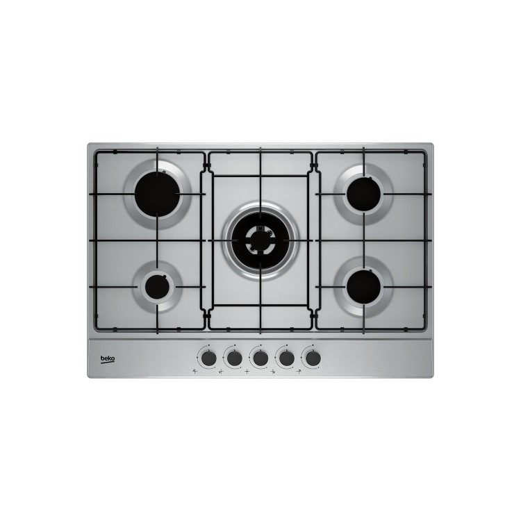 Beko 75cm 5 Burner Gas Hob - Stainless Steel