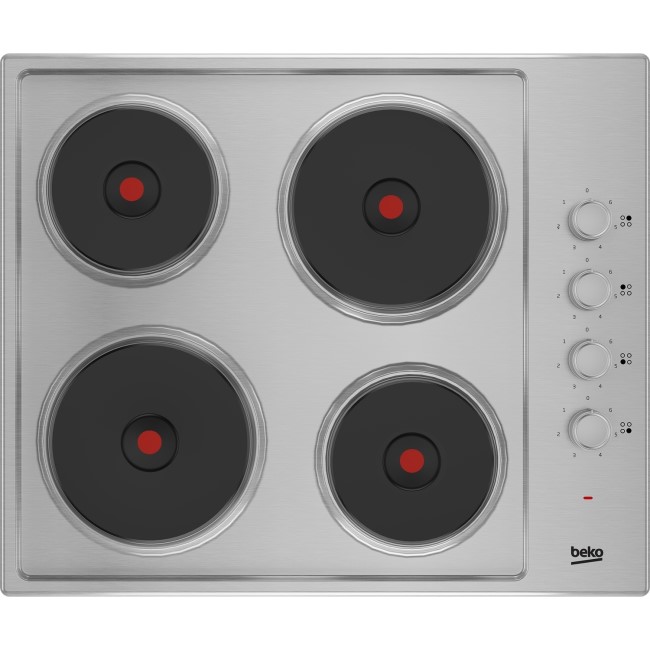 Beko 60cm Sealed Plate Electric Hob Stainless Steel HIBE64101X