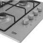 Beko 60cm 4 Burner Gas Hob - Stainless Steel