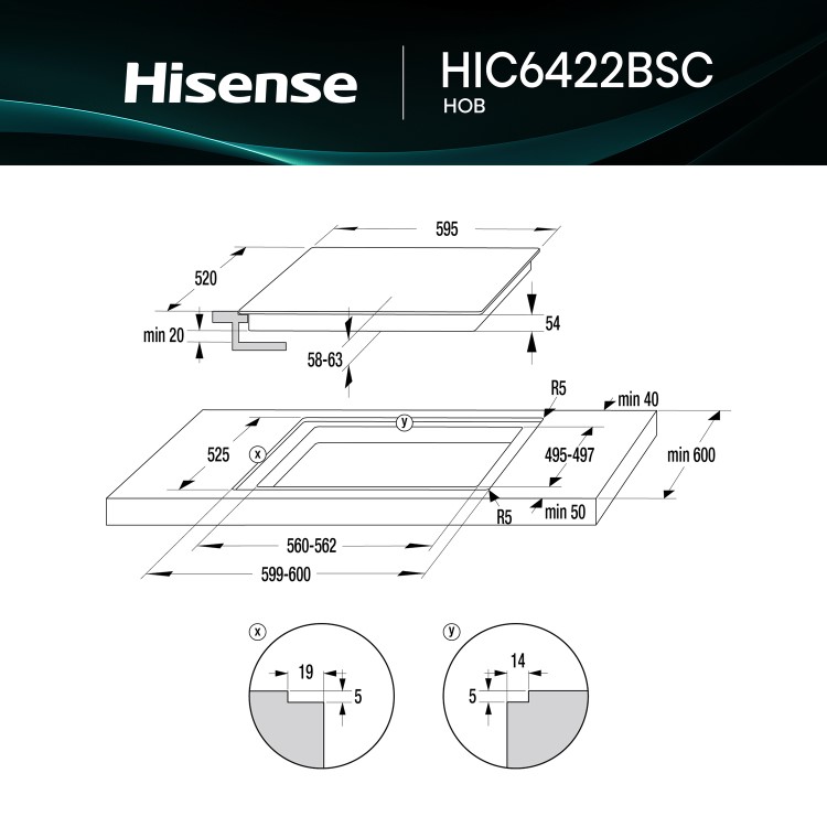 Hisense 60cm 4 Zone Induction Hob
