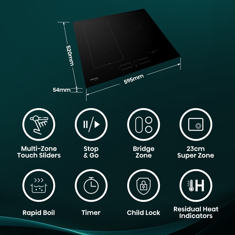 Hisense 60cm 4 Zone Induction Hob