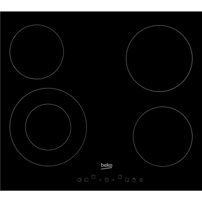 Refurbished Beko HIC64402T 58cm 4 Zone Touch Control Ceramic Hob with Dual Zone