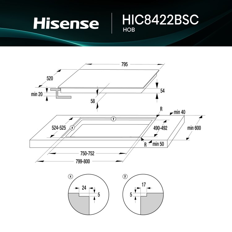 Hisense 80cm 4 Zone Induction Hob