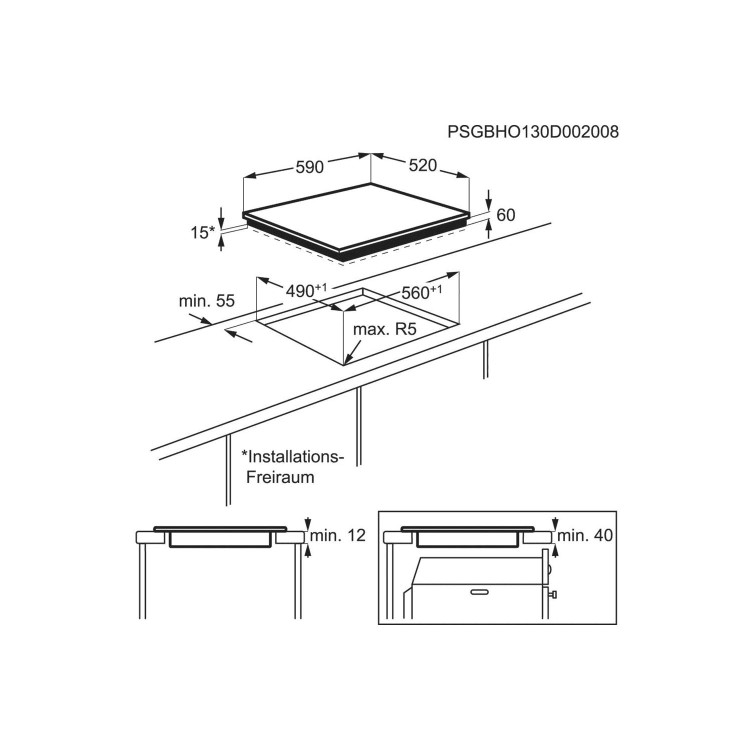 AEG HK604200IB 59cm Touch Control Four Zone Induction Hob