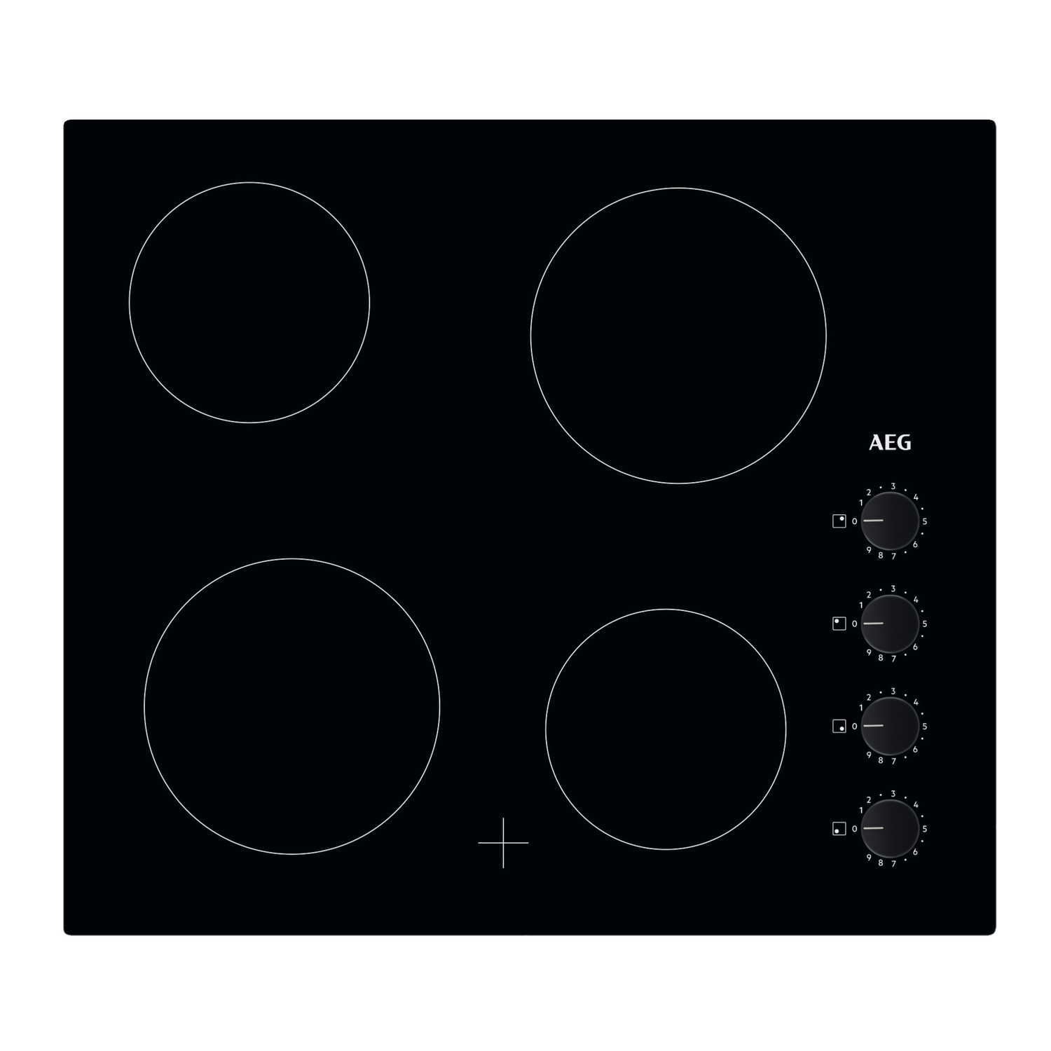 Aeg Hk614000cb 59Cm 4 Zone Ceramic Hob With Knob Controls HK614000CB