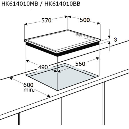 AEG HK614010BB Four Zone Ceramic Hob