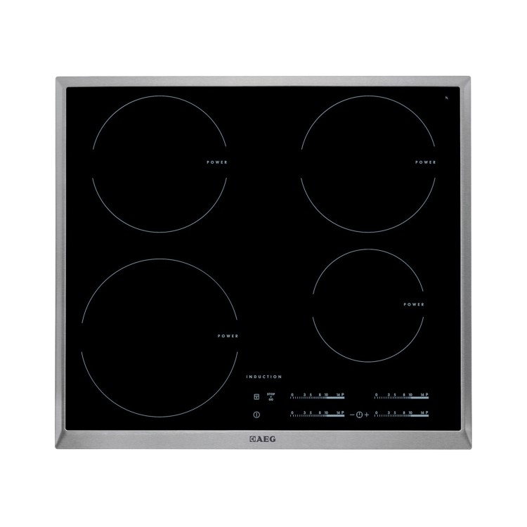 AEG HK654200XB 60cm Four Zone Induction Hob - Black With Stainless Steel Frame