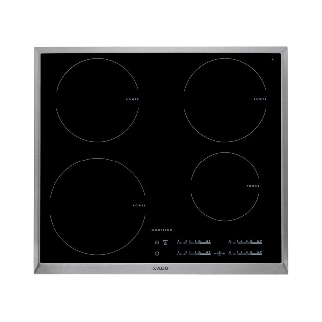 GRADE A2 - AEG HK654200XB 60cm Four Zone Induction Hob - Black With Stainless Steel Frame