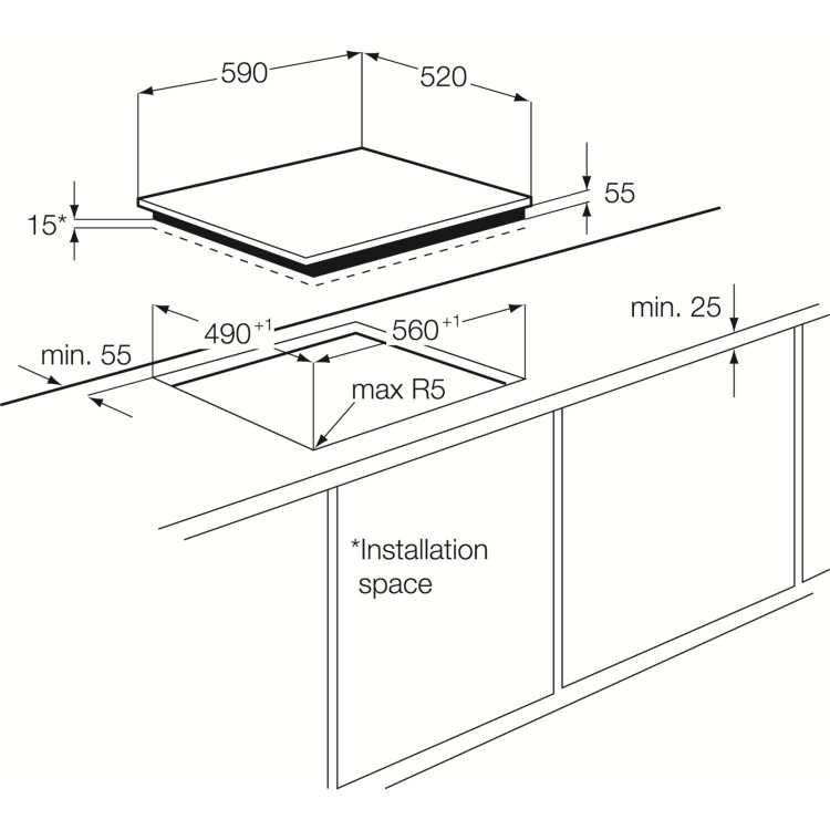AEG HK654400XB 58cm Touch Control 4 Zone Induction Hob