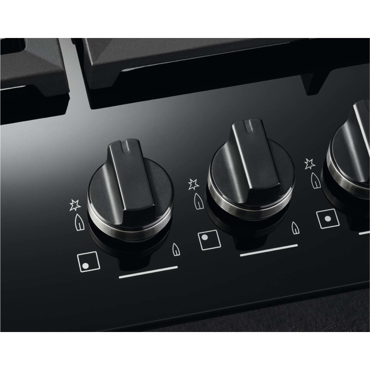 AEG 88cm Gas-on-glass Five Burner Gas Hob with Work Burner - Black