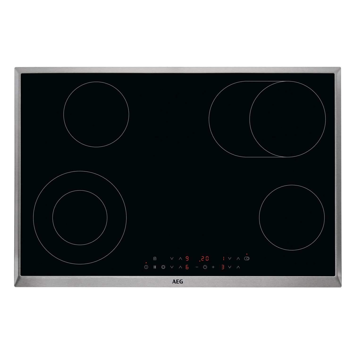 AEG 75cm 4 Zone Ceramic Hob with Stainless Steel Frame