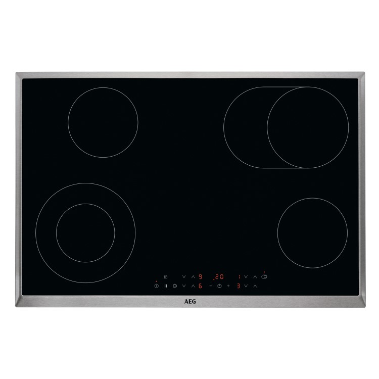 Refurbished AEG HK834060XB 77cm 4 Zone Ceramic Hob with Stainless Steel Frame