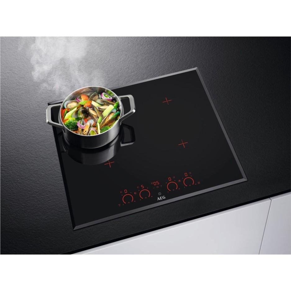 AEG HK874400FB 78cm Wide Black Zoneless Induction Hob Appliances Direct