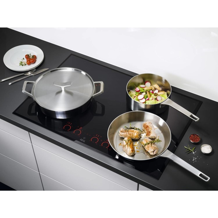 GRADE A2 - AEG HK874400FB 78cm Wide Black Zone-less Induction Hob
