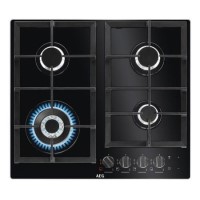 AEG HKB64NB540 60cm Four Burner Gas-on-glass Hob With Work Burner - Black
