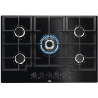 AEG HKB75NB540 75cm Five Burner Gas-on-glass Hob With Work Burner - Black