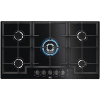 AEG 88cm Gas-on-glass Five Burner Gas Hob with Work Burner - Black