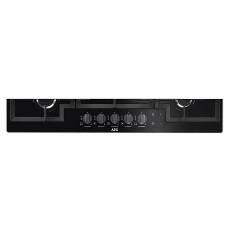 AEG 88cm Gas-on-glass Five Burner Gas Hob with Work Burner - Black