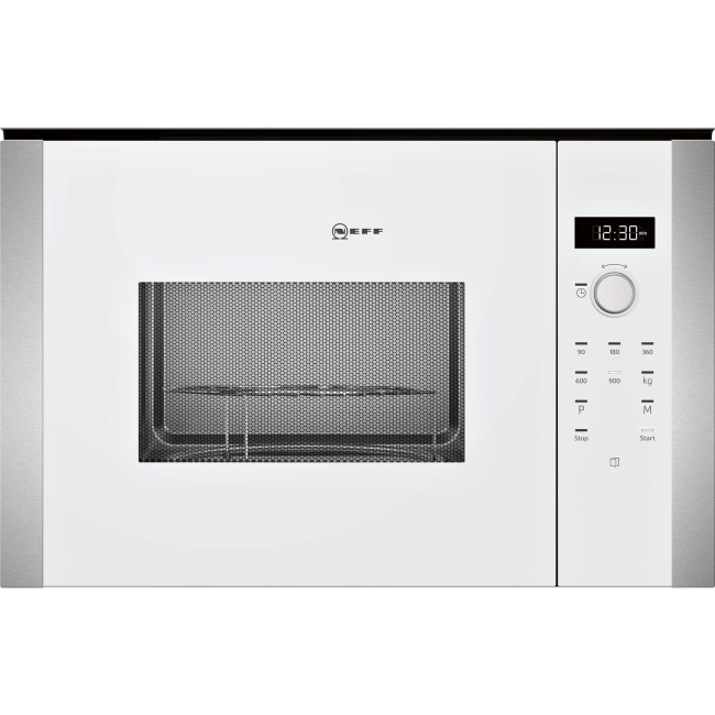 GRADE A1 - Neff HLAWD53W0B N50 900W 25L Compact Height Built-in Microwave Oven For A 60cm Wide Cabinet - White