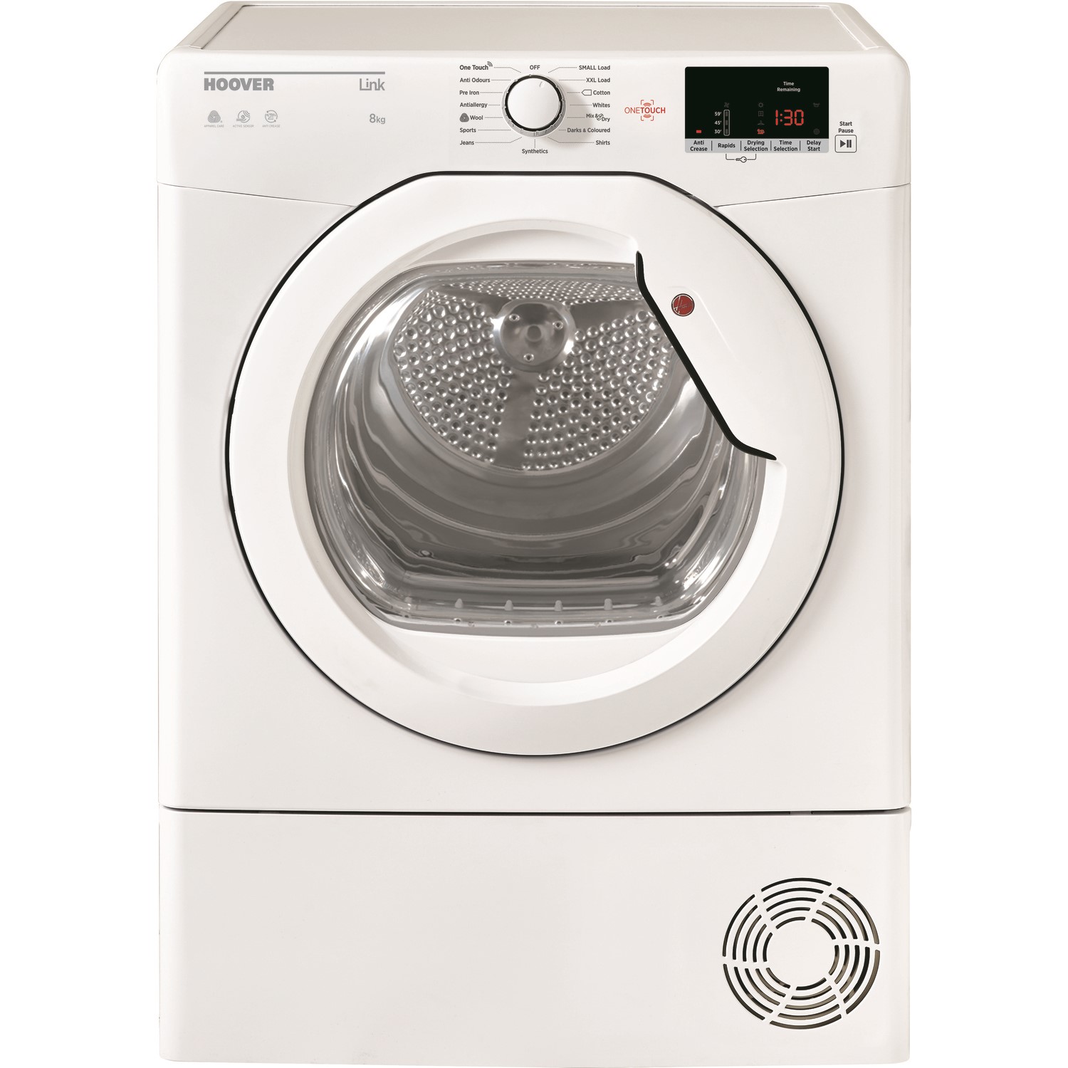 Hoover HLC8DCG Link 8kg Freestanding Condenser Tumble Dryer White