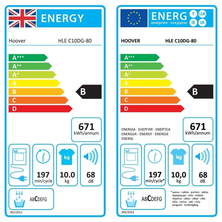 Hoover H-Dry 300 Lite 10kg Condenser Tumble Dryer- White