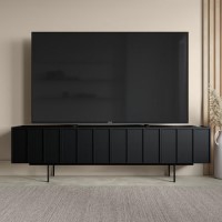 Large Black Oak TV Stand with Storage - TV's up to 70" - Helmer