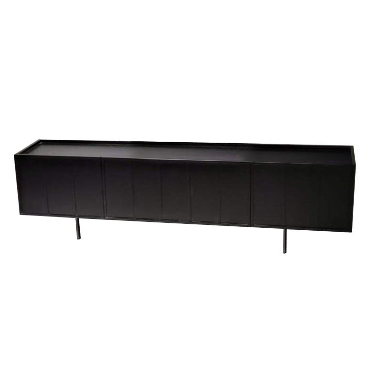 Large Black Oak TV Stand with Storage - TV's up to 70" - Helmer