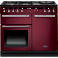 Rangemaster 104870 Hi Lite 100cm Dual Fuel Range Cooker Cranberry And Chrome