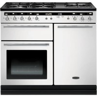 Rangemaster 104910 Hi Lite 100cm Dual Fuel Range Cooker White And Chrome