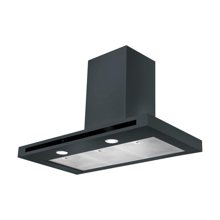 Rangemaster Hi-Lite Slimline 90cm Chimney Cooker Hood - Slate Grey