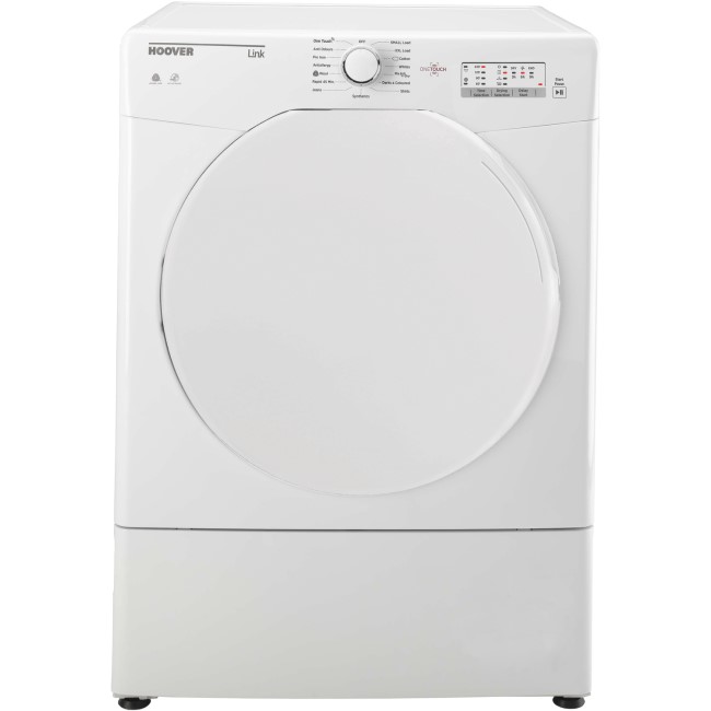 Hoover HLV8LF Link With One Touch 8kg Freestanding Sensor VentedTumble Dryer - White With Plastic Door