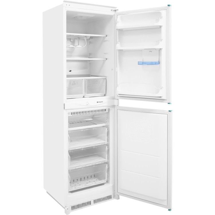 GRADE A2 - HOTPOINT HM325FF 228 Litre Integrated Fridge Freezer 50/50 Split 174cm Tall Frost Free 55cm Wide - White