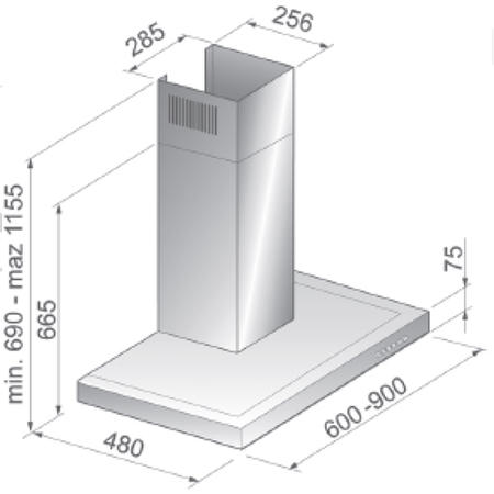 Hoover HMB60X Shelf Style 60cm Chimney Cooker Hood Stainless Steel