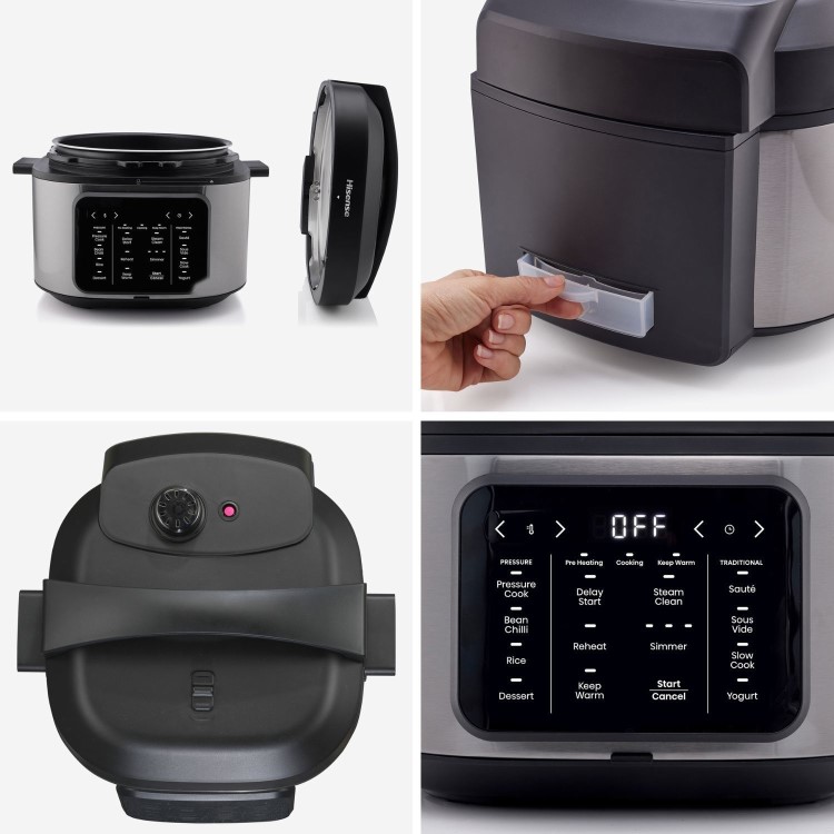 Hisense HMC6SBUK 6L Multicooker - Stainless Steel & Black