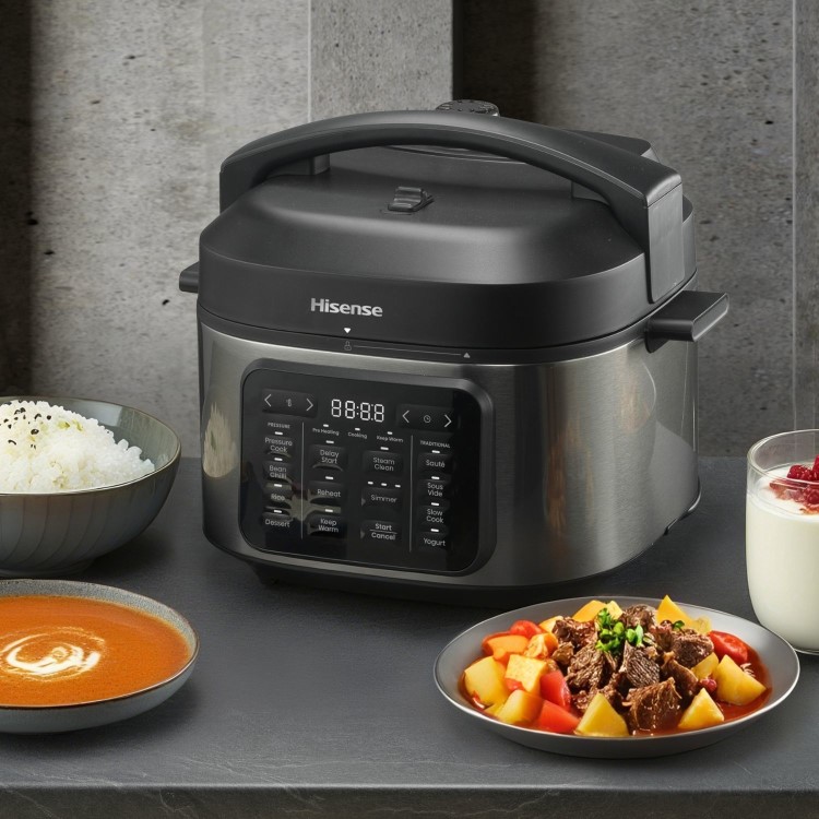 Hisense HMC6SBUK 6L Multicooker - Stainless Steel & Black