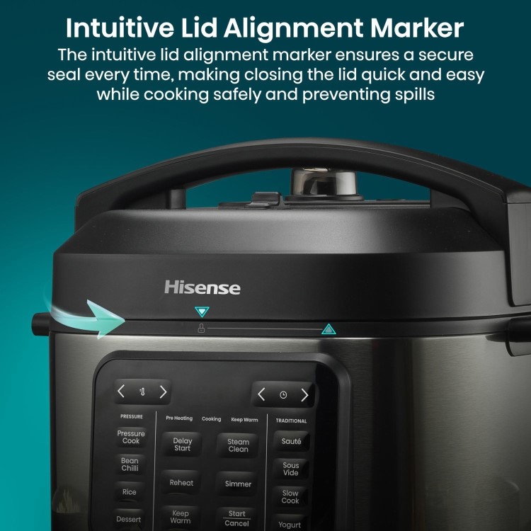 Hisense HMC6SBUK 6L Multicooker - Stainless Steel & Black