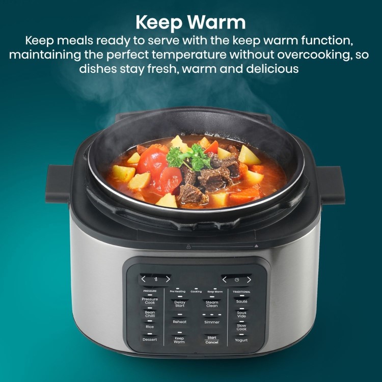 Hisense HMC6SBUK 6L Multicooker - Stainless Steel & Black