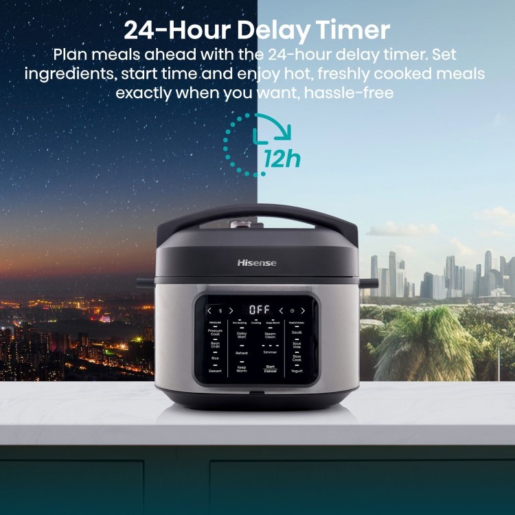 Hisense HMC6SBUK 6L Multicooker - Stainless Steel & Black