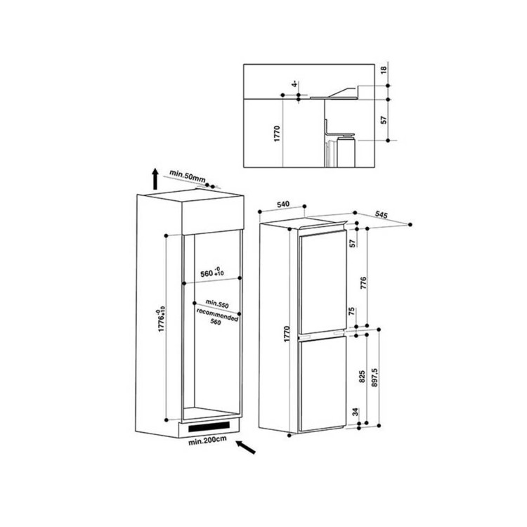 Hotpoint 263 Litre 50/50 Integrated Fridge Freezer