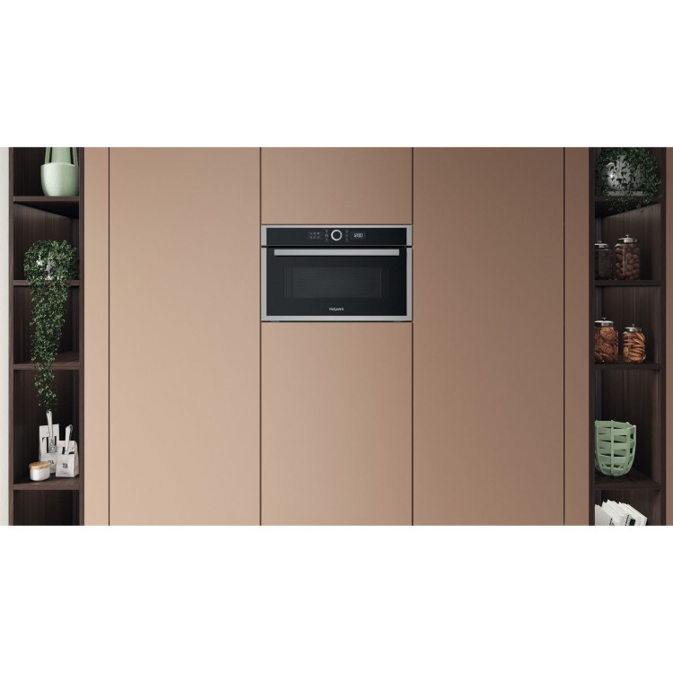 GRADE A1 - Hotpoint Class 4 Built-In Microwave & Grill - Stainless Steel