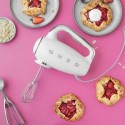 HMF01WHUK Smeg Hand Mixer 50’s Style White Electric Hand Mixer with Accessories - HMF01WHUK
